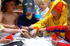 making sandcastles